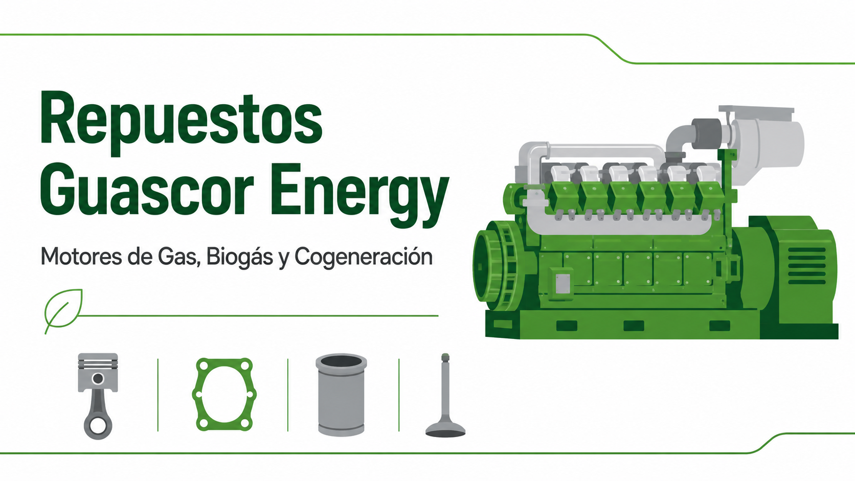 Repuestos Guascor Energy: Guía de Piezas para Motores de Gas, Biogás y Cogeneración