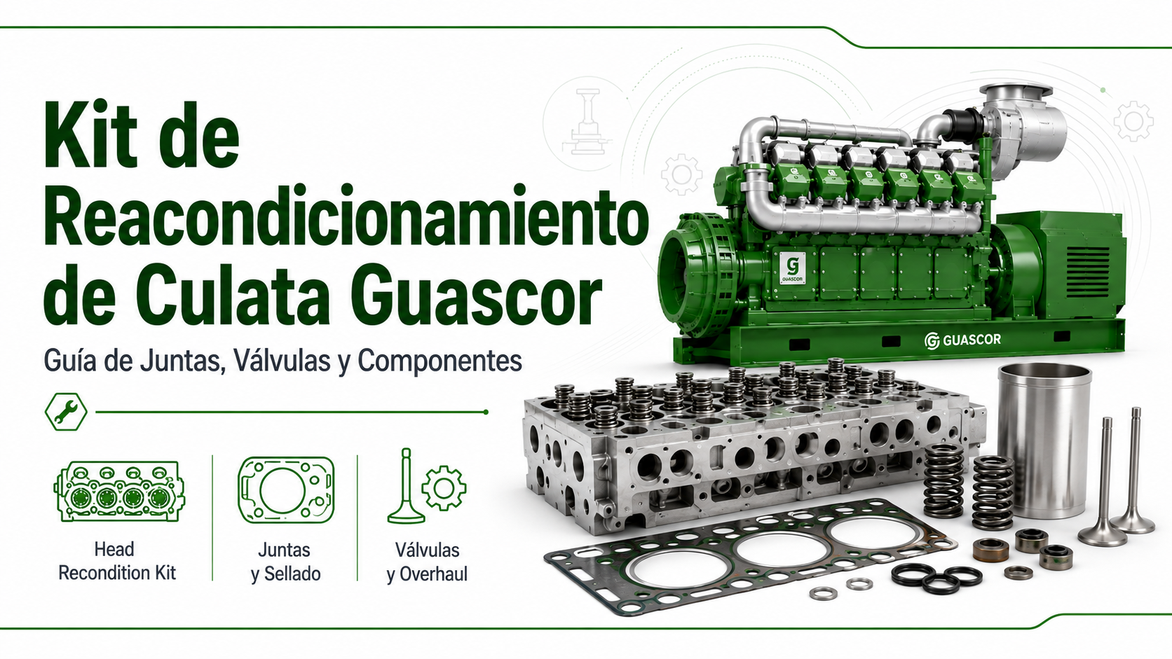 Kit de Reacondicionamiento de Culata Guascor: Guía de Juntas, Válvulas y Componentes